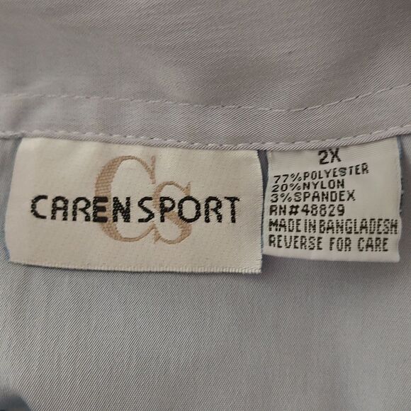 Caren Sport  periwinkle  cuffed sleeve blouse  Sz 2X - Picture 10 of 10